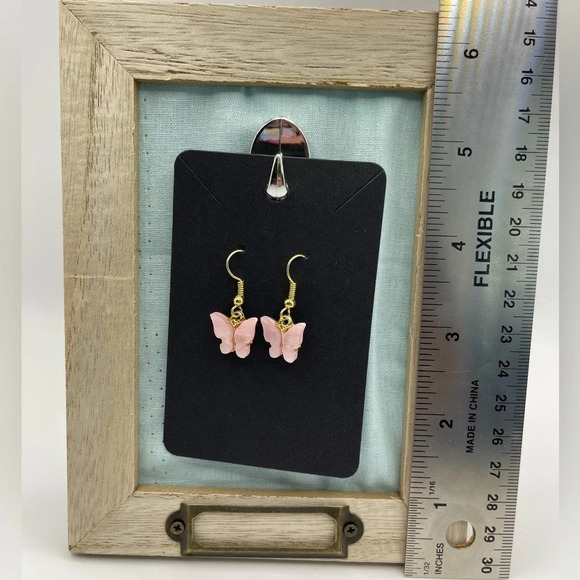 3 for $20 Delicate Pink Butterfly Dangle Earrings “You Pick 3” - Picture 2 of 7